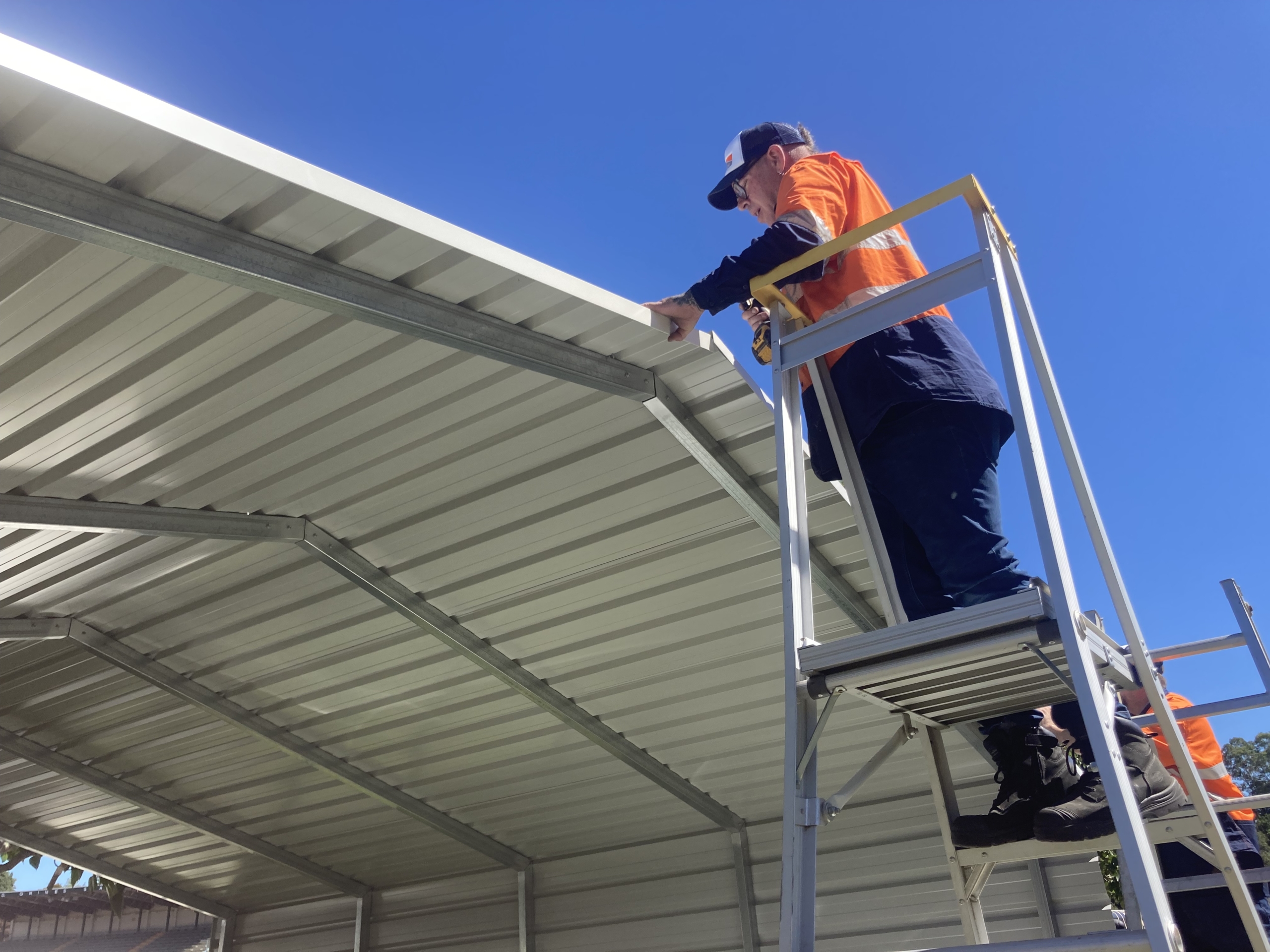 a man on a ladder